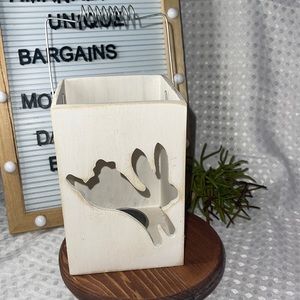 Easter Wooden rabbit bunny tea light box Decor spring.